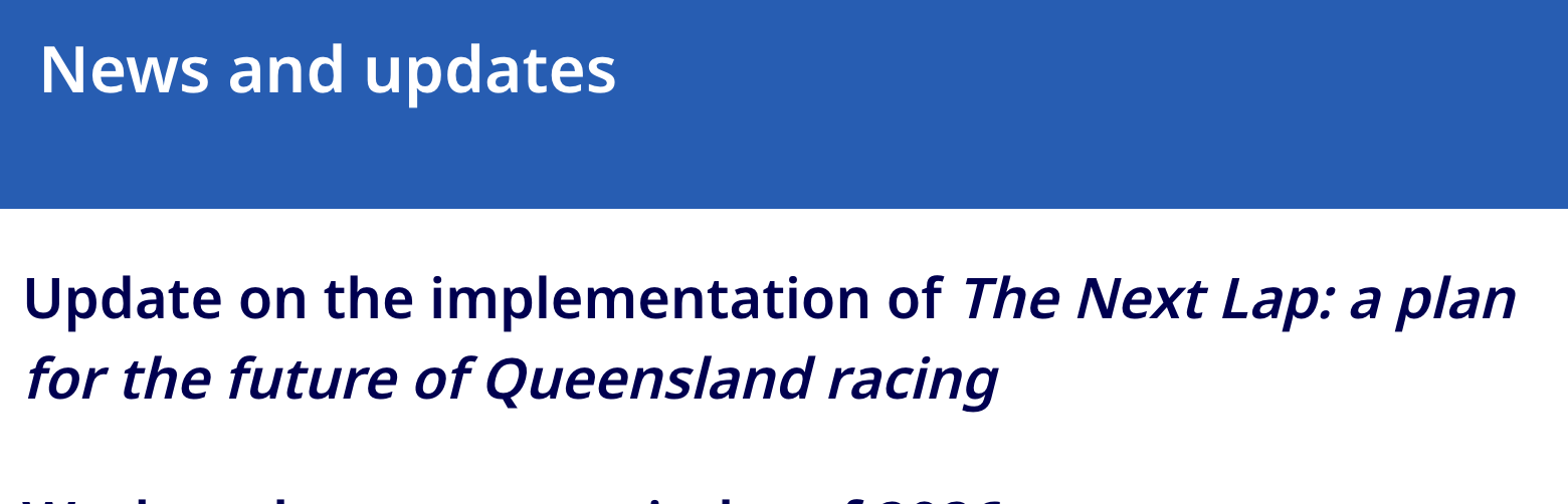 The Next Lap update – Take away points